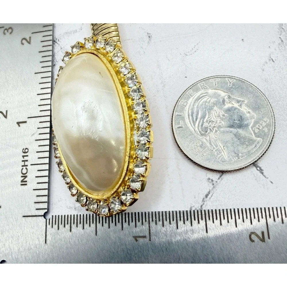 Gold‎ Mesh Belt Faux Pearl Rhinestone Buckle Statement Vintage Style